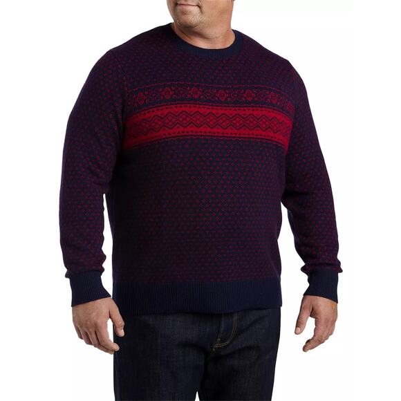 Brooks Brothers Fair Isle Sweater Navy Red - Picture 1 of 4